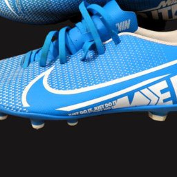 Men's Nike Cleat Soccer or Football Sport Shoes Just Do It Blue White Size 9 - Picture 11 of 11